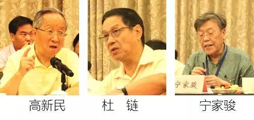 在中国智慧城市发展与评估指标体系建设专家研讨会上，中国互联网协会副理事长高新民、中国信息协会副会长杜链、国家信息中心电子政务专家委员会主任宁家骏发言